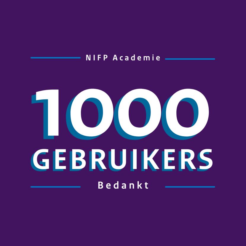 Bedankt voor 1000 gebruikers op NIFP Academie