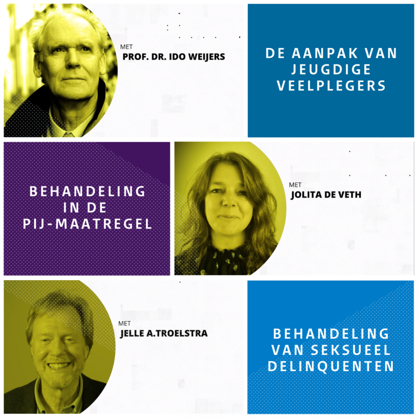 De aanpak van jeugdige veelplegers met prof. dr. Ido Weijers. Behandeling in de PIJ-maatregel met Jolita de Veth. Behandeling van seksueel delinquenten met Jelle A. Troelstra